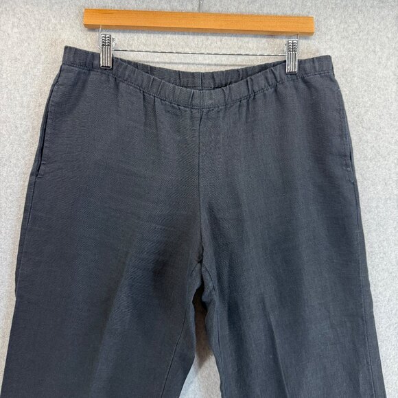 J. Jill Womens Black Linen Pants Pull On Elastic Waist Capri Size Small Petite - Picture 4 of 12